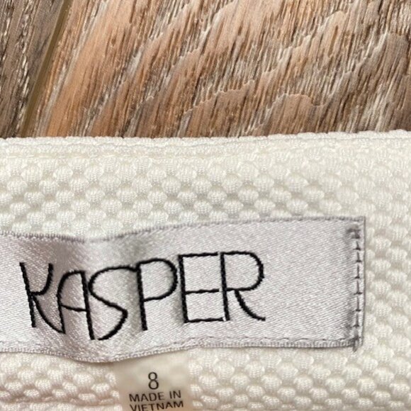 Kasper Kristy Slim Fit Pants Women’s 8 Ivory Textured Dress Career Work - Picture 14 of 14
